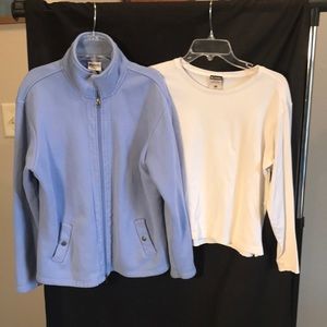 Columbia ladies size XL blue athletic jacket and white T-shirt